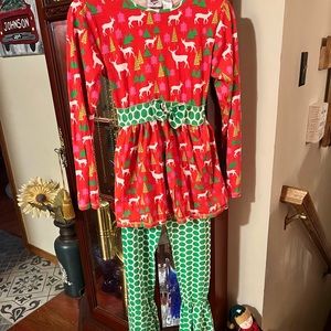 Girls Ann Loren Xl 13/14 reindeer Christmas winter outfit